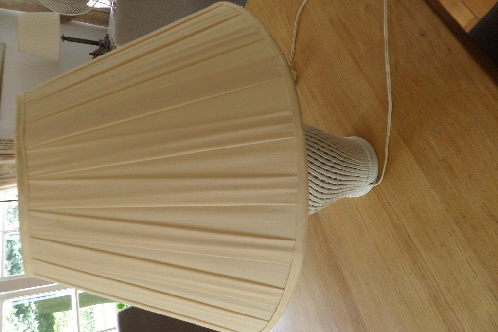 lamp met kap beige wit 55 cm, Beige, Ophalen, Gebruikt, Met kap