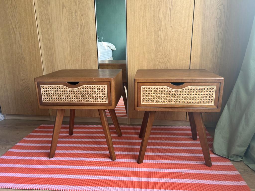 Nachtkastjes Webbing loods 5, Huis en Inrichting, Slaapkamer | Nachtkastjes, Ophalen, Zo goed als nieuw, Minder dan 45 cm, Minder dan 55 cm