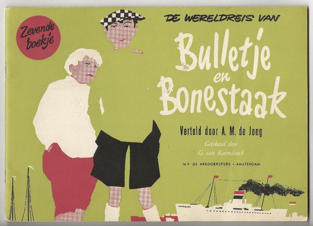 Bulletje en Bonestaak - Zevende boekje, origineel uit 1956, A.M. de Jong, Meerdere stripboeken, Ophalen, Gelezen