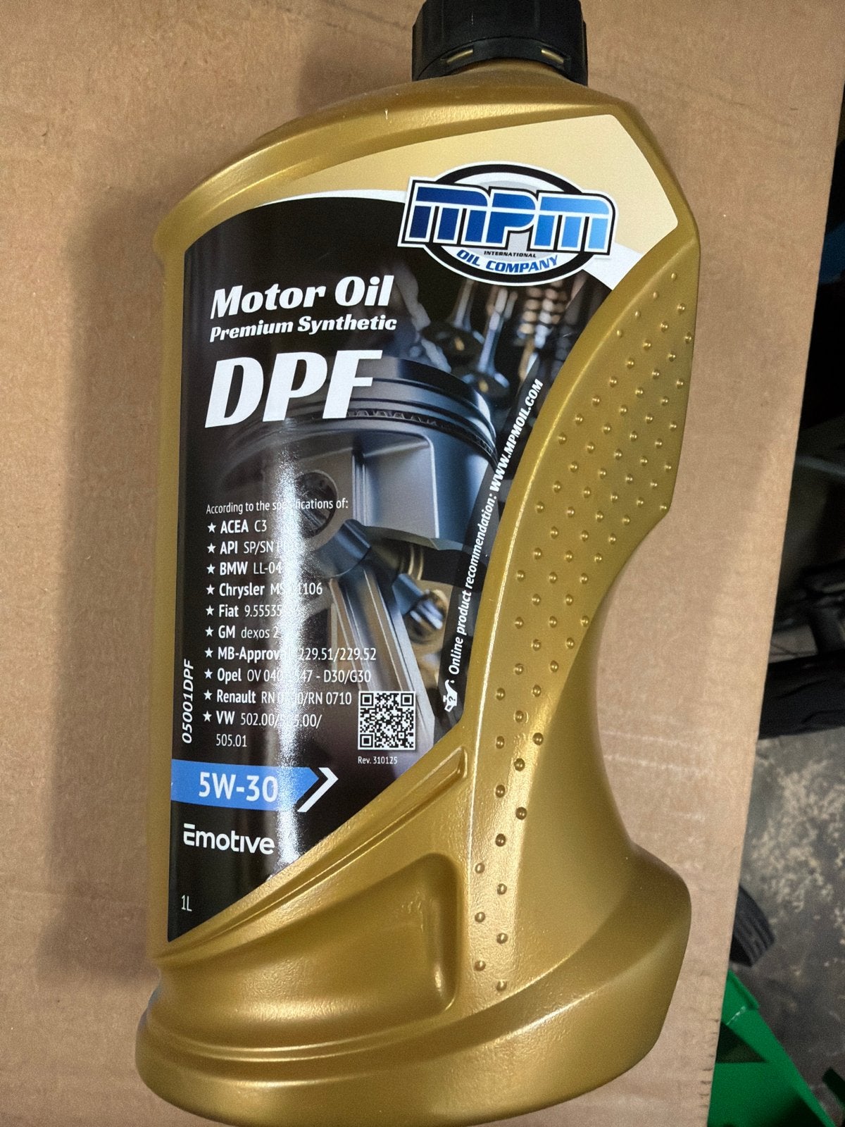 MPM Motorolie Premium Synthetisch DPF 5W-30 1L, Ophalen of Verzenden, Nieuw, BMW
