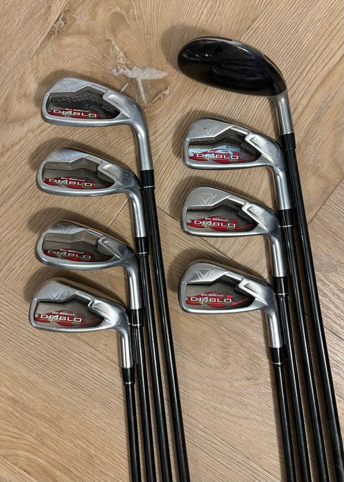 Callaway Diablo ijzerset & Diablo Hybrid - regular flex, Ophalen of Verzenden, Gebruikt, Set, Callaway