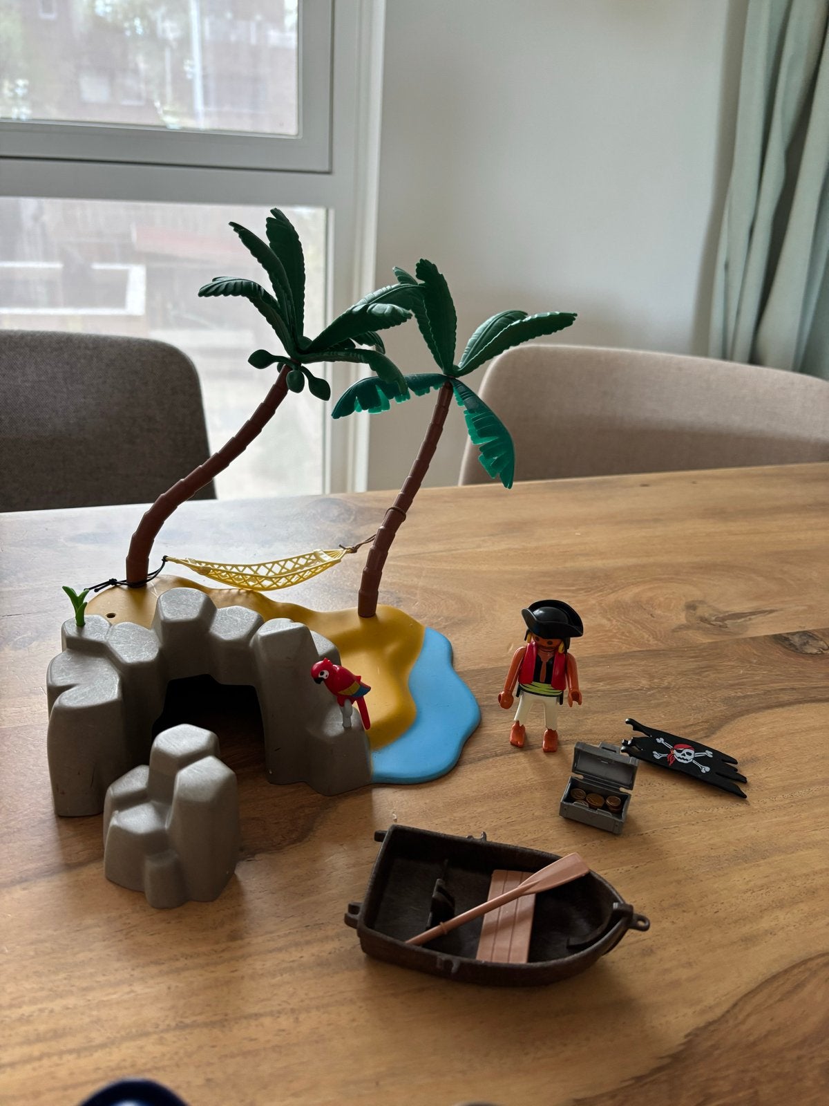 Playmobil Pirateneiland met piraat, boot en schatkist, Ophalen of Verzenden, Gebruikt
