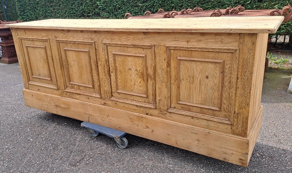 Mooie antieke grenen toonbank balie counter 242 x 61 x 90 cm, Ophalen