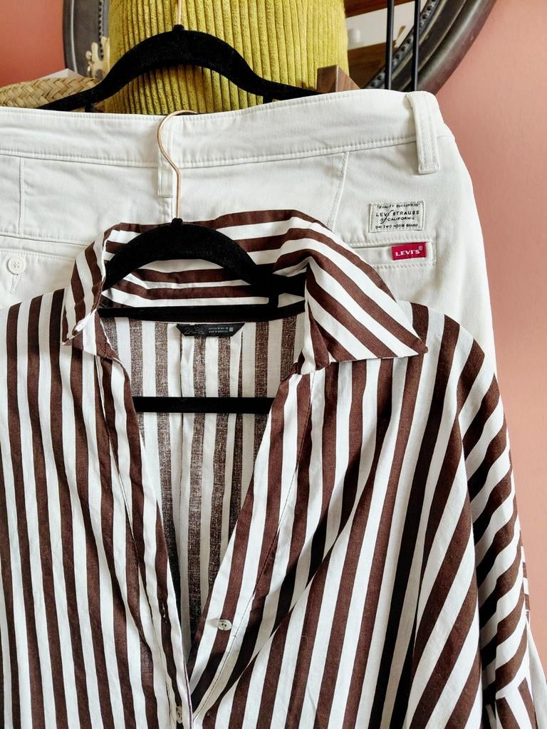 2delig ZARA blouse & Levi chino M42 NW140,-, Kleding | Dames, Blouses en Tunieken, Ophalen of Verzenden, Zo goed als nieuw, Maat 38/40 (M)