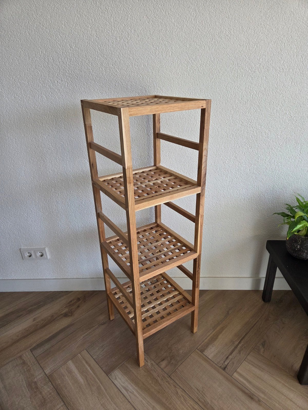 Mooi en handig houten badkamerrek / opbergrek, Ophalen, Zo goed als nieuw