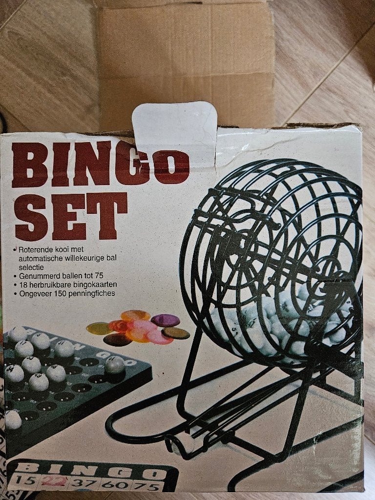 Bingo set Spel met Metalen Radje - Complete Set, Drie of vier spelers, Ophalen of Verzenden, Gebruikt, Intertoys