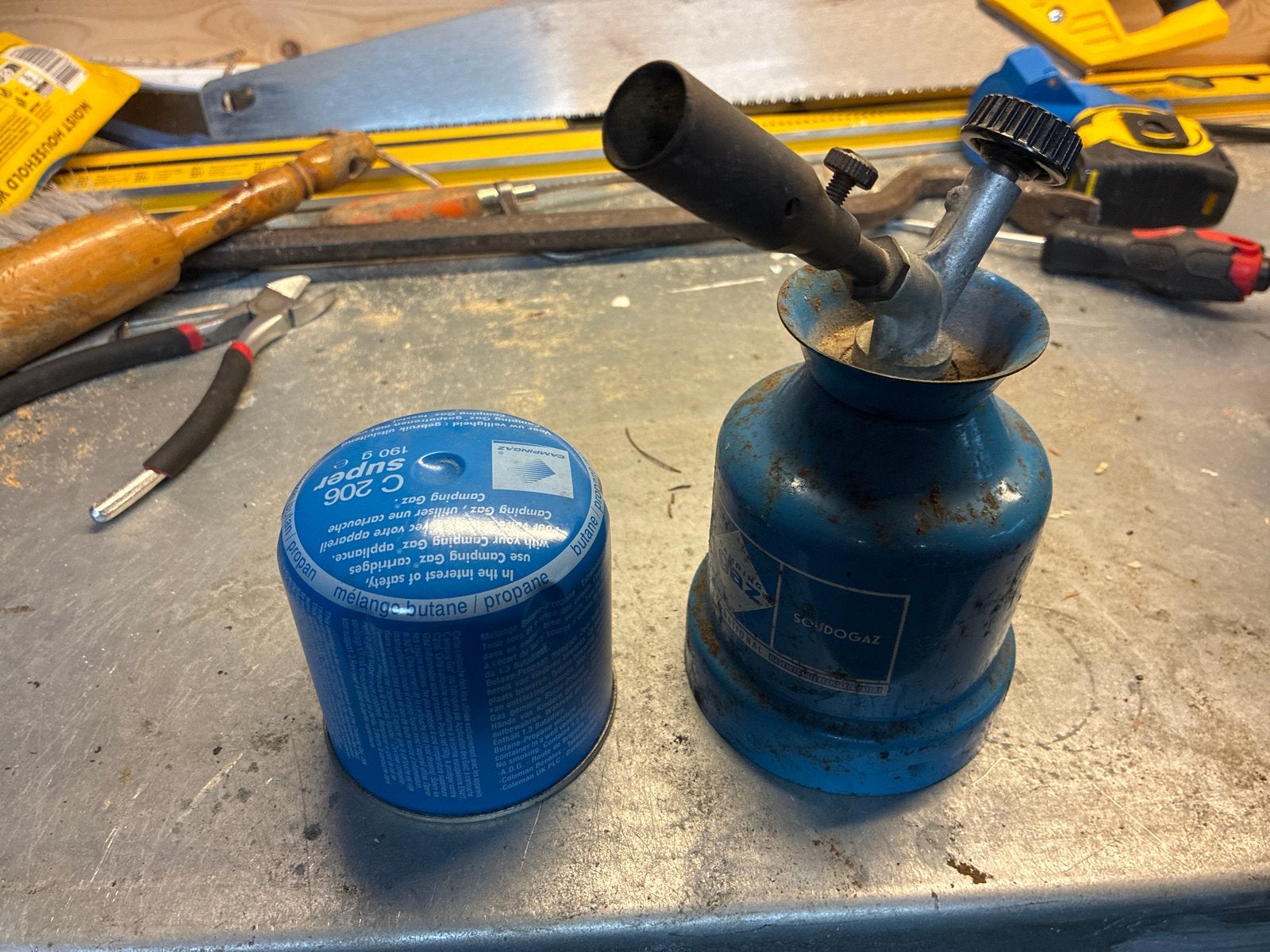 Campingaz brander met gasfles C 206 Super, Doe-het-zelf en Verbouw, Ophalen, Gebruikt, Overige typen, Overige merken