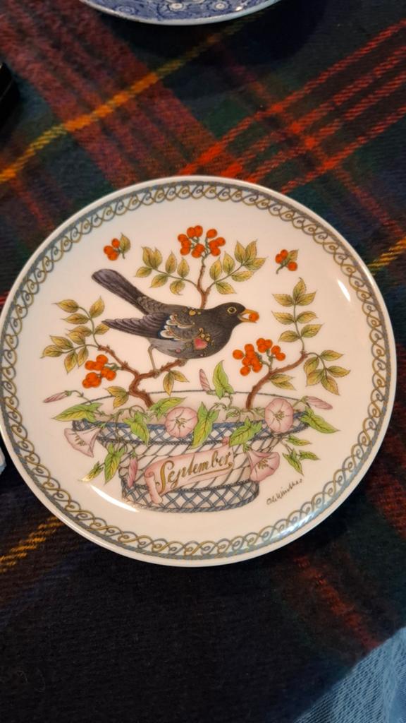 Gebaksbordje Ole winther september merel hutschenreuter, Antiek en Kunst, Ophalen of Verzenden
