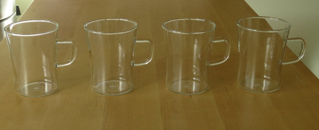 Douwe Egberts Thee Glazen 4 stuks, Ophalen, Glas of Glazen, Overige merken, Overige stijlen