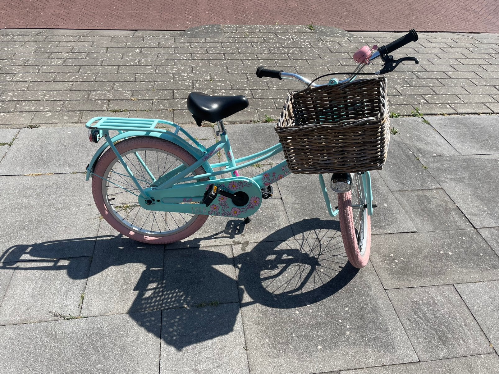 Meisjesfiets - 20 inch - mooie kleur en fietsmand, Ophalen, Gebruikt, Terugtraprem, 16 tot 20 inch