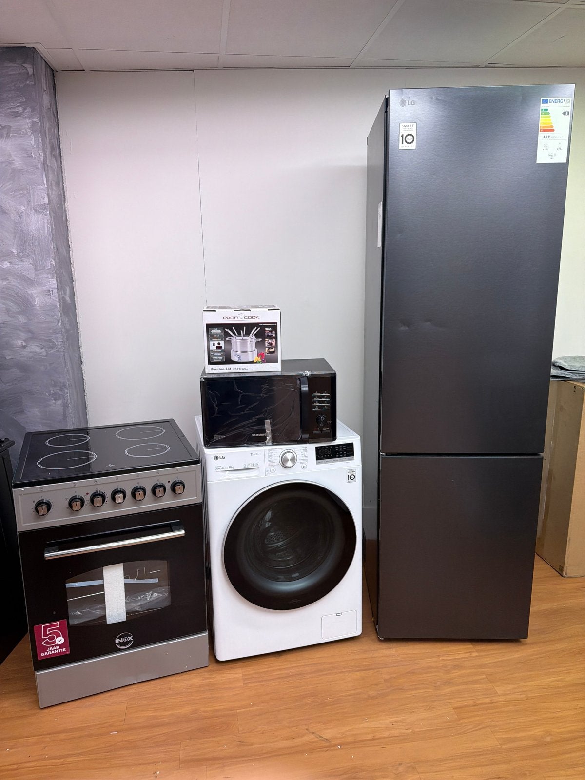 Complete Keukenapparatuur Set: Koelkast, Fornuis, Wasmachine, Ophalen of Verzenden, Nieuw