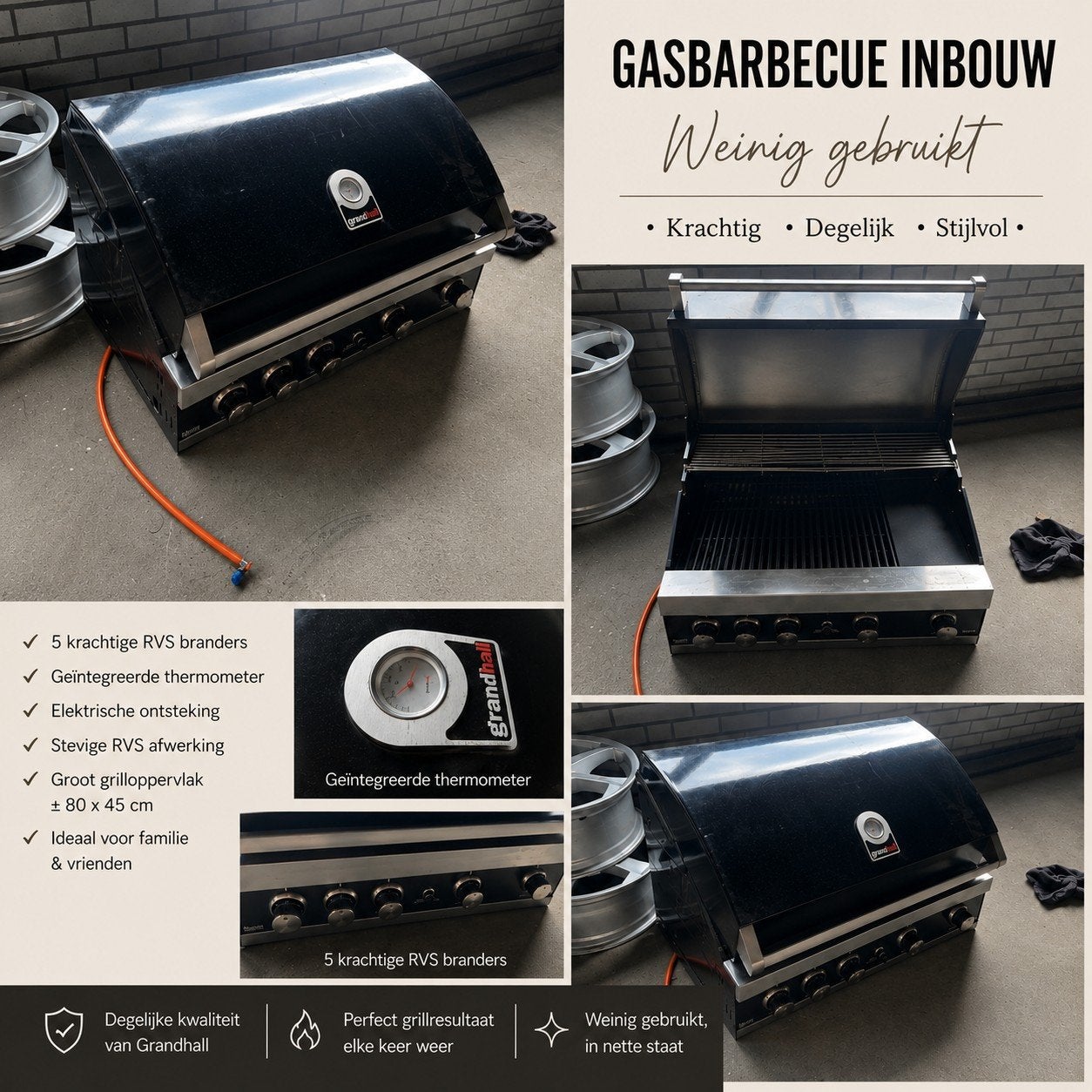Inbouw gasbarbecue, Ophalen