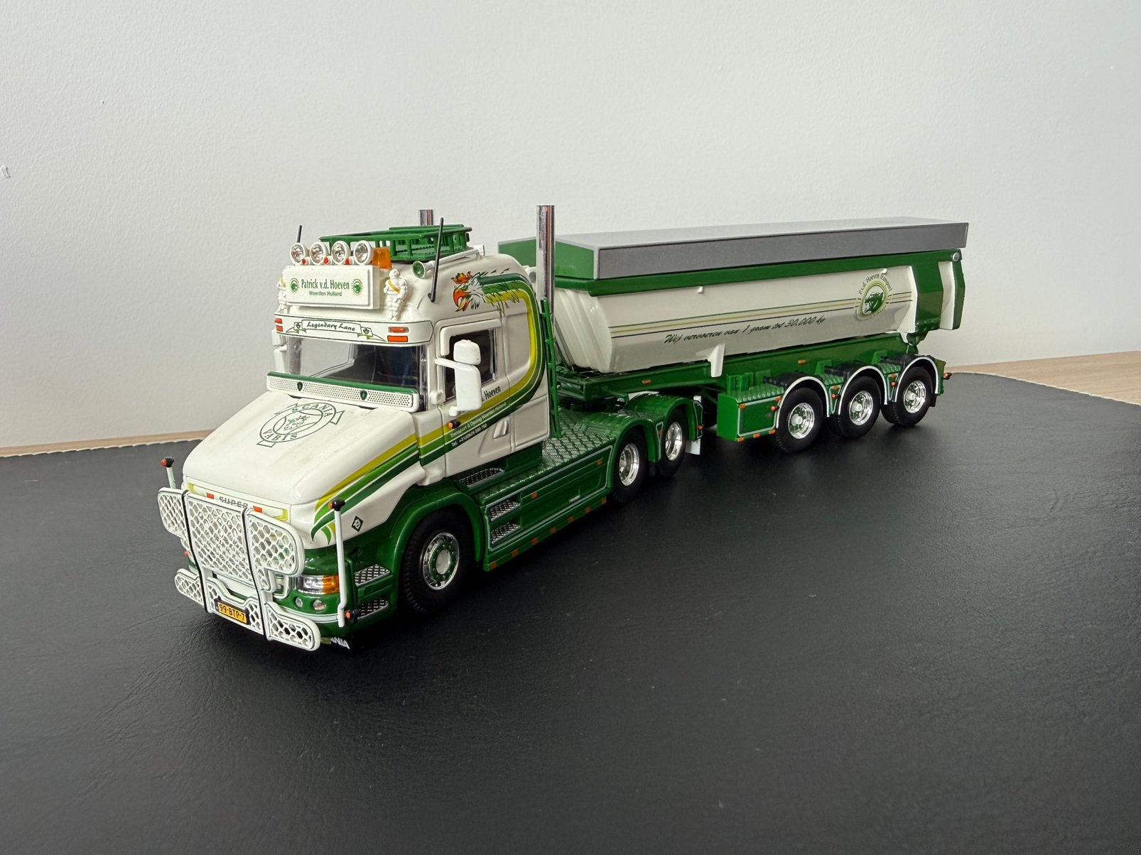 Tekno Patrick vd hoeven Scania neus met kieper, Hobby en Vrije tijd, Ophalen of Verzenden, Zo goed als nieuw, Bus of Vrachtwagen