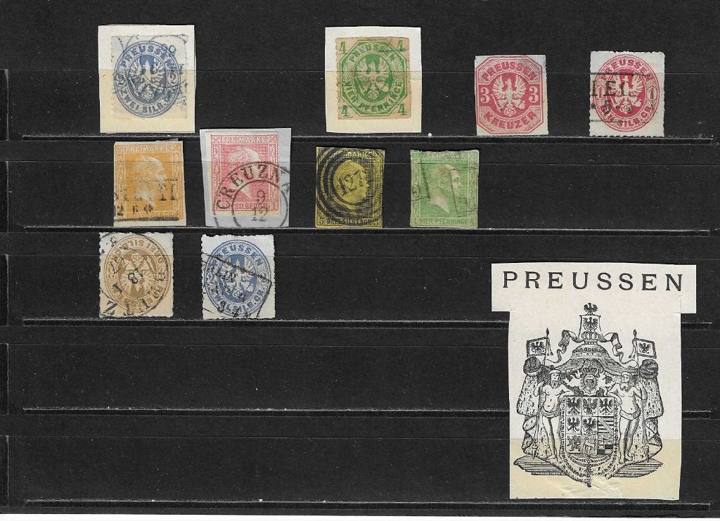 Preussen pruissen Duitsland oud zegels en kaartzegels, Ophalen of Verzenden, Gestempeld