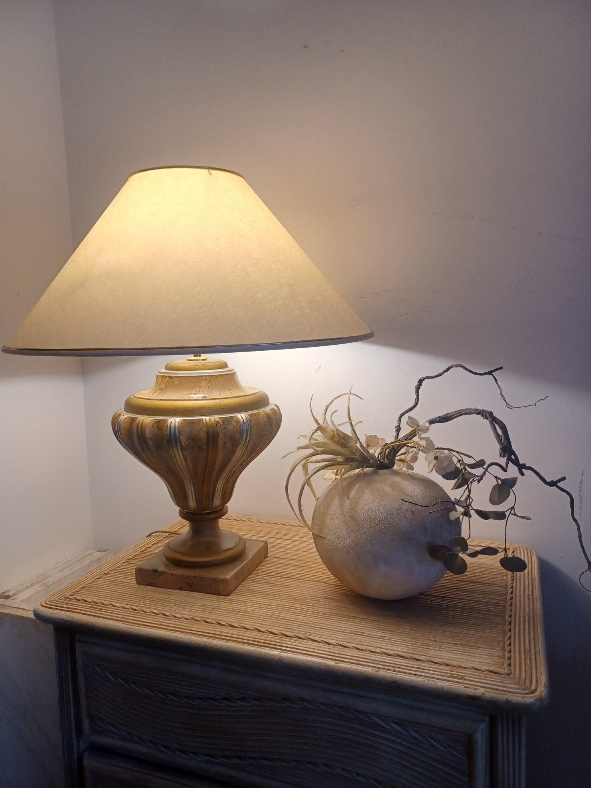 Vintage tafellamp – Italiaans design, Art Deco, Ophalen, Glas, Art deco