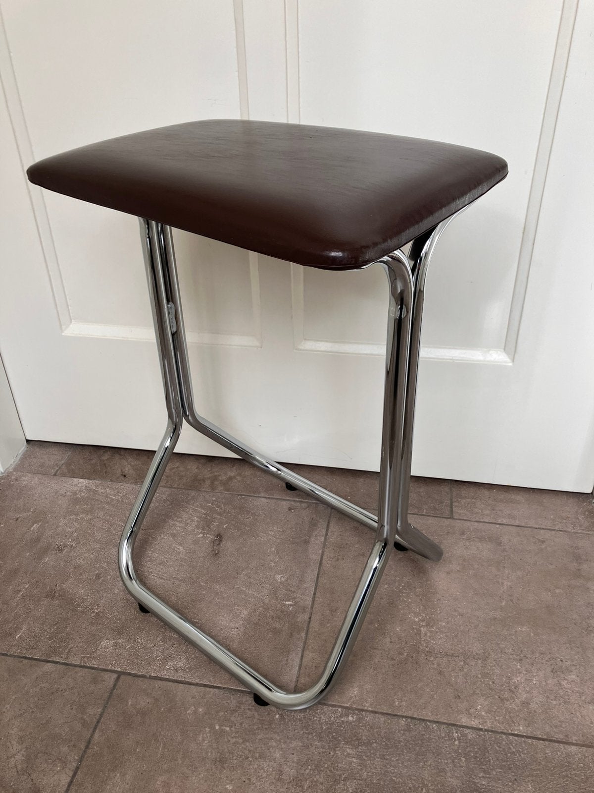Vintage kruk - buisframe met skai, Ophalen of Verzenden, Gebruikt, Staal