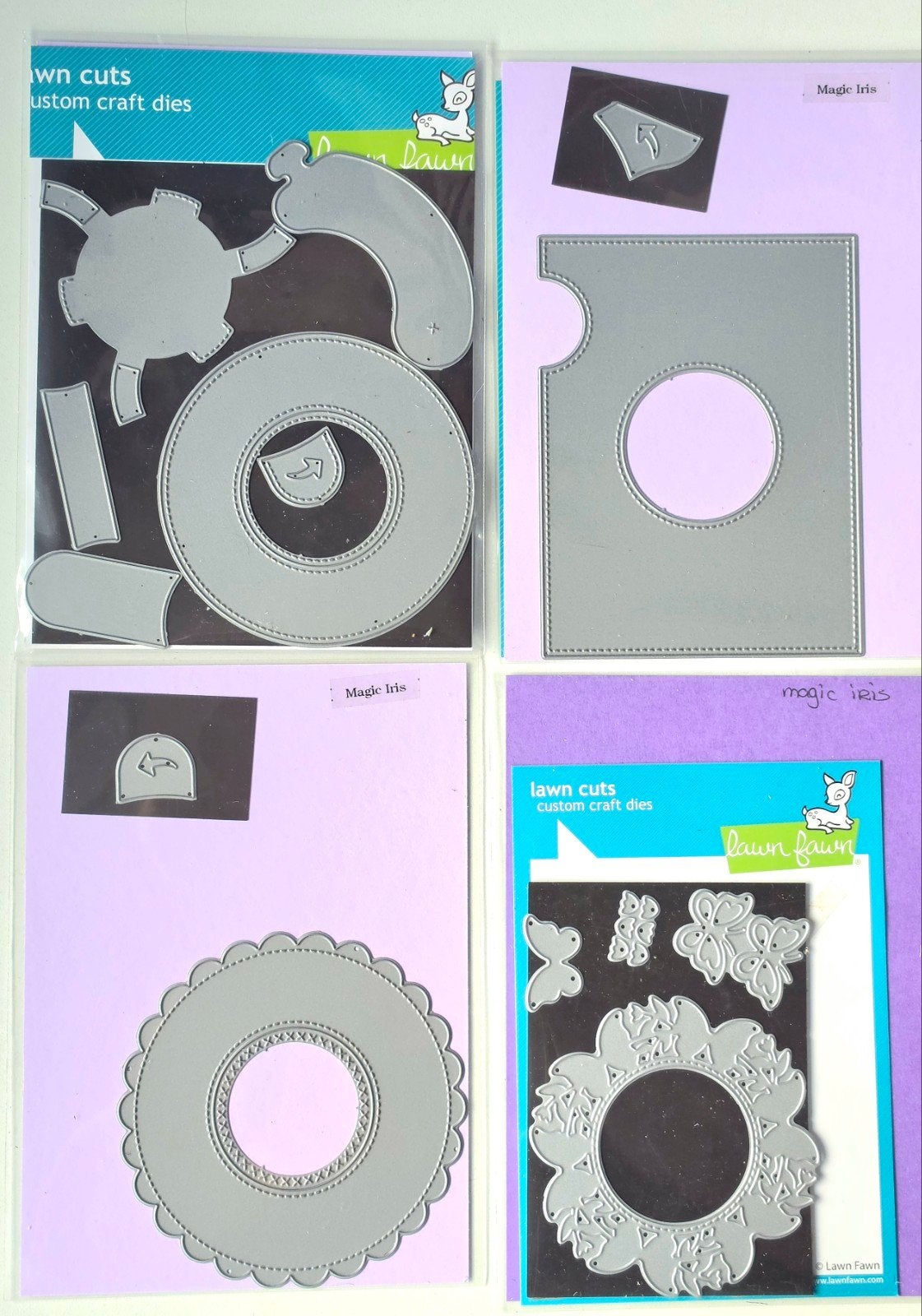 Lawn Fawn Magic Iris Stansen en 3 add-on's, Hobby en Vrije tijd, Kaarten | Zelf maken, Ophalen of Verzenden, Zo goed als nieuw
