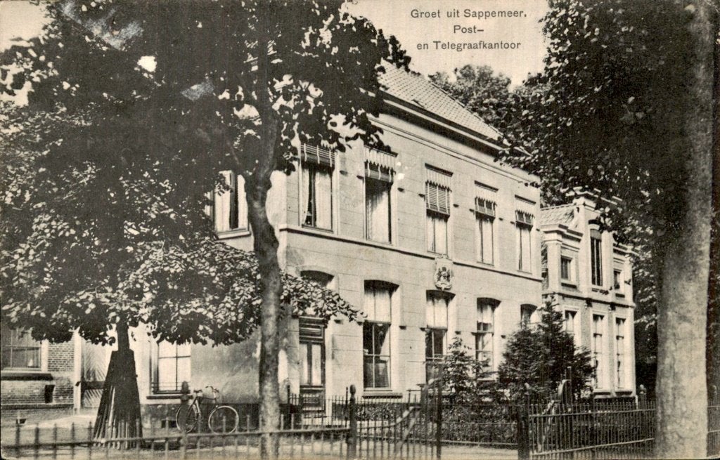 Sappemeer - Post- en Telegraafkantoor - Voorgevel, Ophalen of Verzenden, Voor 1920, Gelopen, Groningen