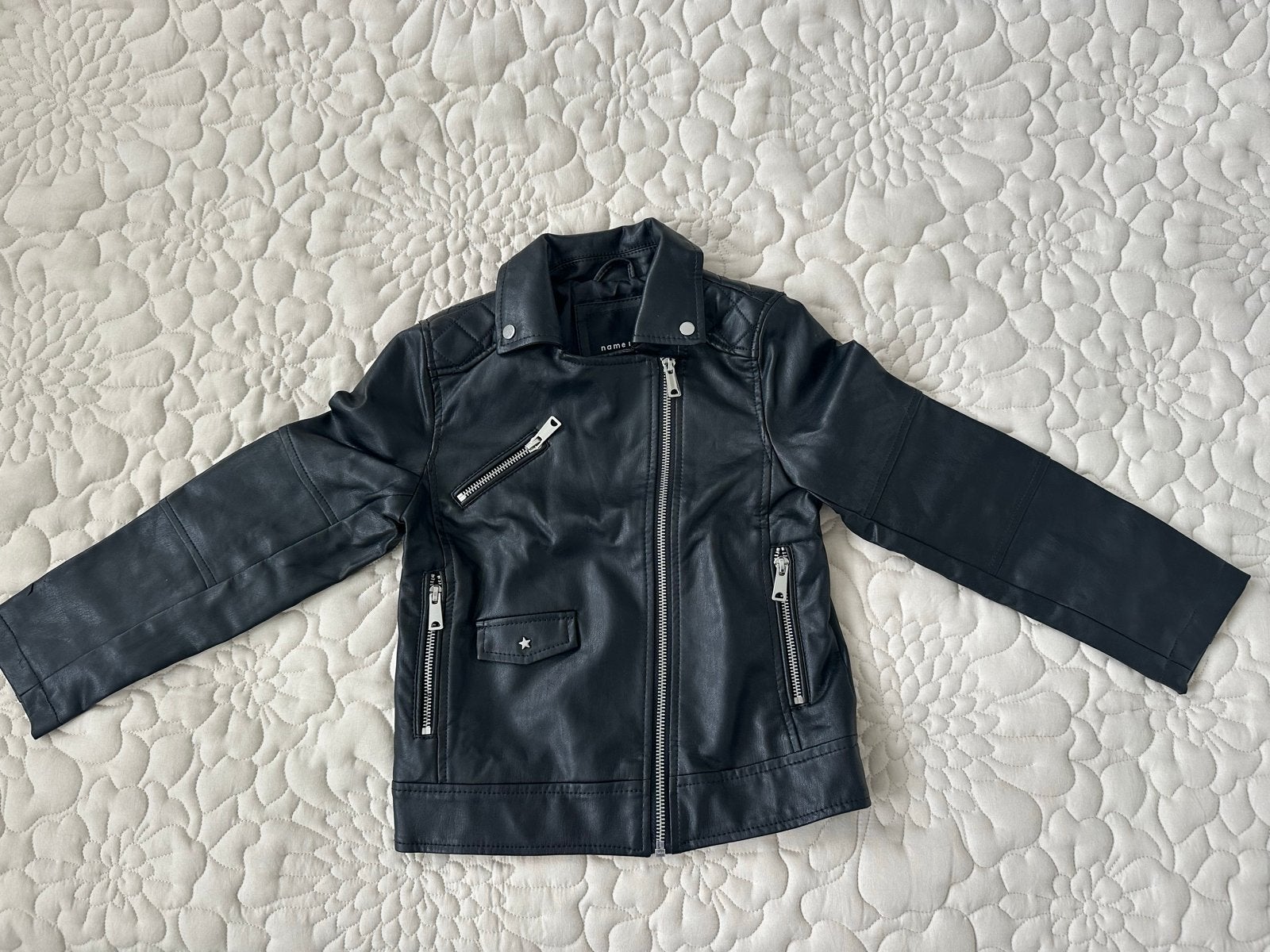 Stoere Name It leren jas voor meisjes, maat 122, Ophalen of Verzenden, Nieuw, Meisje, Jas