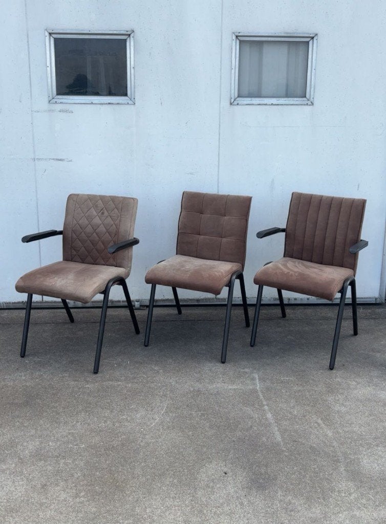 3 stuks industriele stoelen nieuw showroom model horeca cafe, Ophalen, Nieuw, Leer, Drie