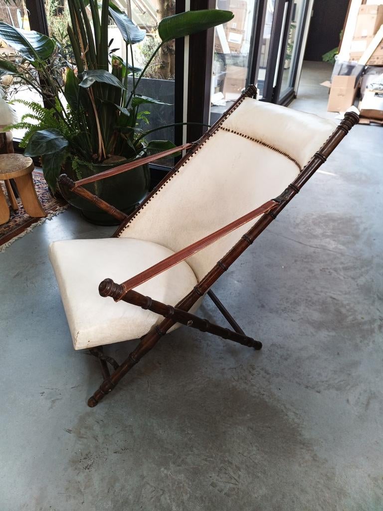 Vintage Faux Bamboe Safari Vouwstoel, Ophalen