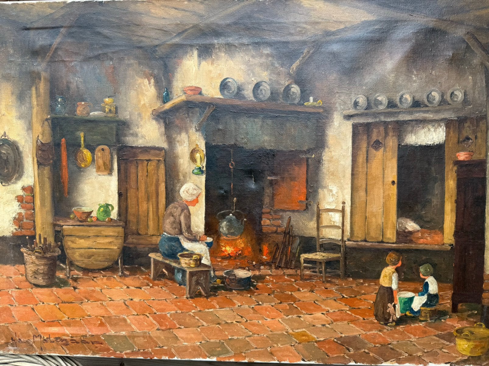 Han molenaar Olieverf schilderij, Antiek en Kunst, Ophalen of Verzenden