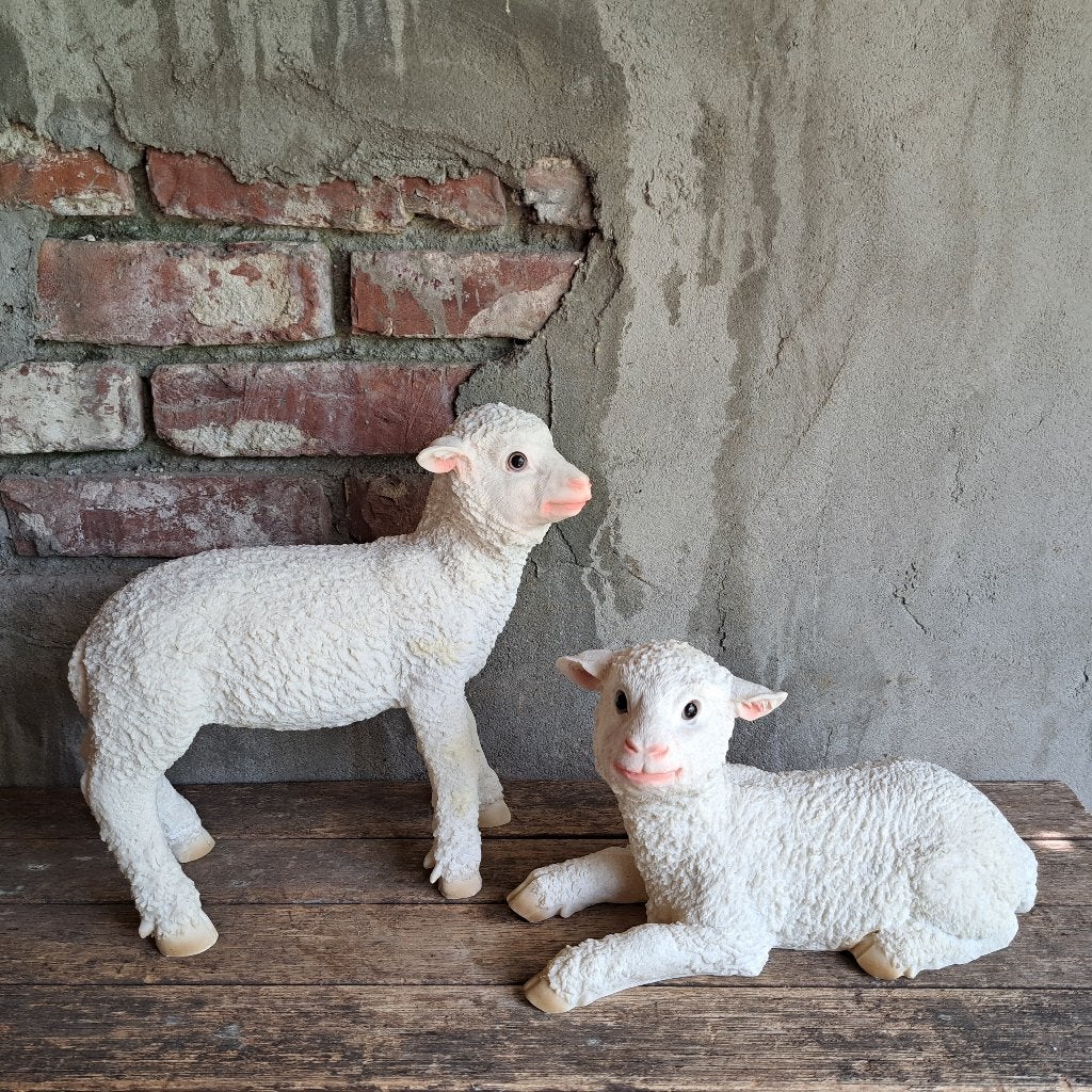 Set 2x lammetje lam schaap materiaal: hars *Etage3*, ., Ophalen of Verzenden, Zo goed als nieuw, .