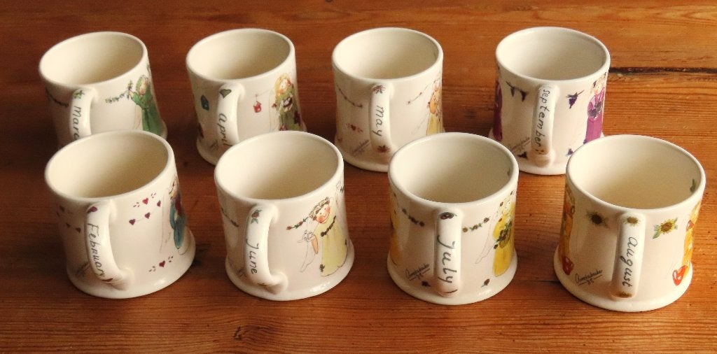 8x Mok Gnomy's Diaries Annekabouke februari t/m september, Ophalen of Verzenden, Zo goed als nieuw, Bord(en), Wedgwood