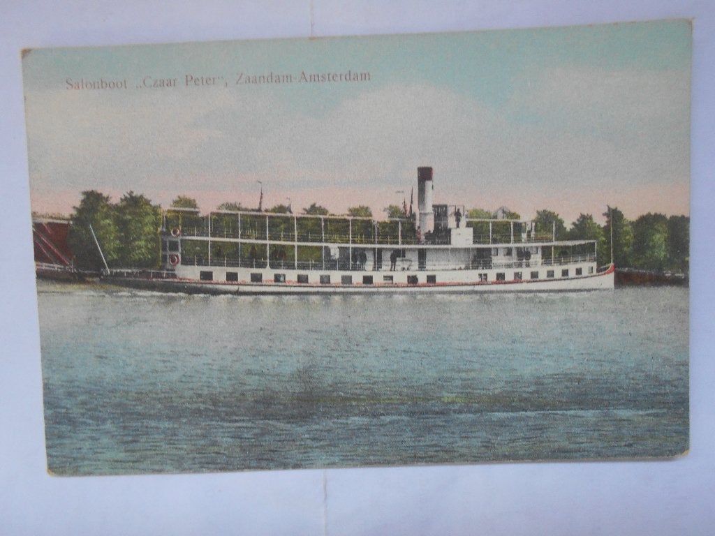Amsterdam Zaandam Salonboot "Czaar Peter" Zaandam-Amsterdam, Ophalen of Verzenden, Voor 1920, Ongelopen, Noord-Holland