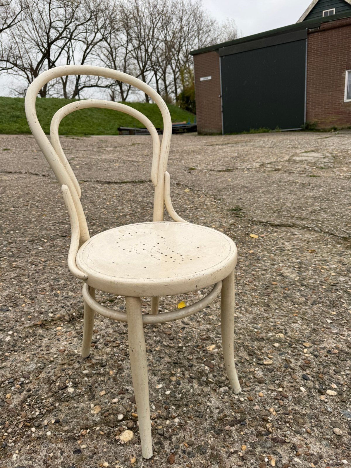 Thonet Stoel, 1900-20,Cafestoel,Jugendstil,Bistrostoel, Gebruikt, Wit, Ophalen of Verzenden, Jugendstil