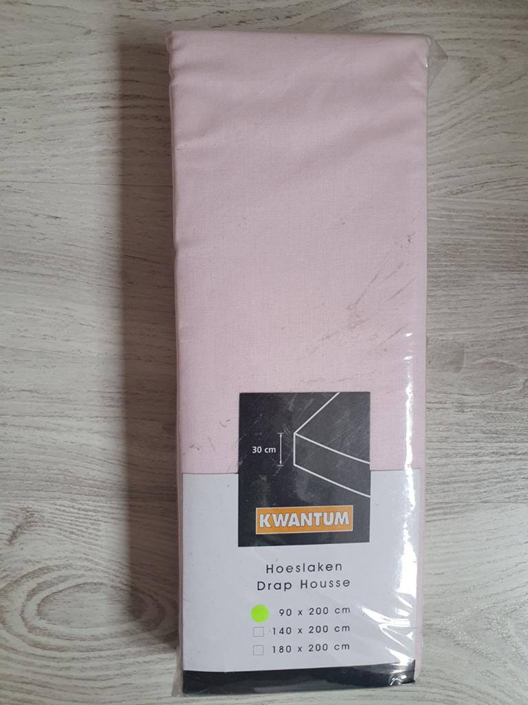 Kwantum Hoeslaken Roze 90x200 cm (ongebruikt), Ophalen of Verzenden