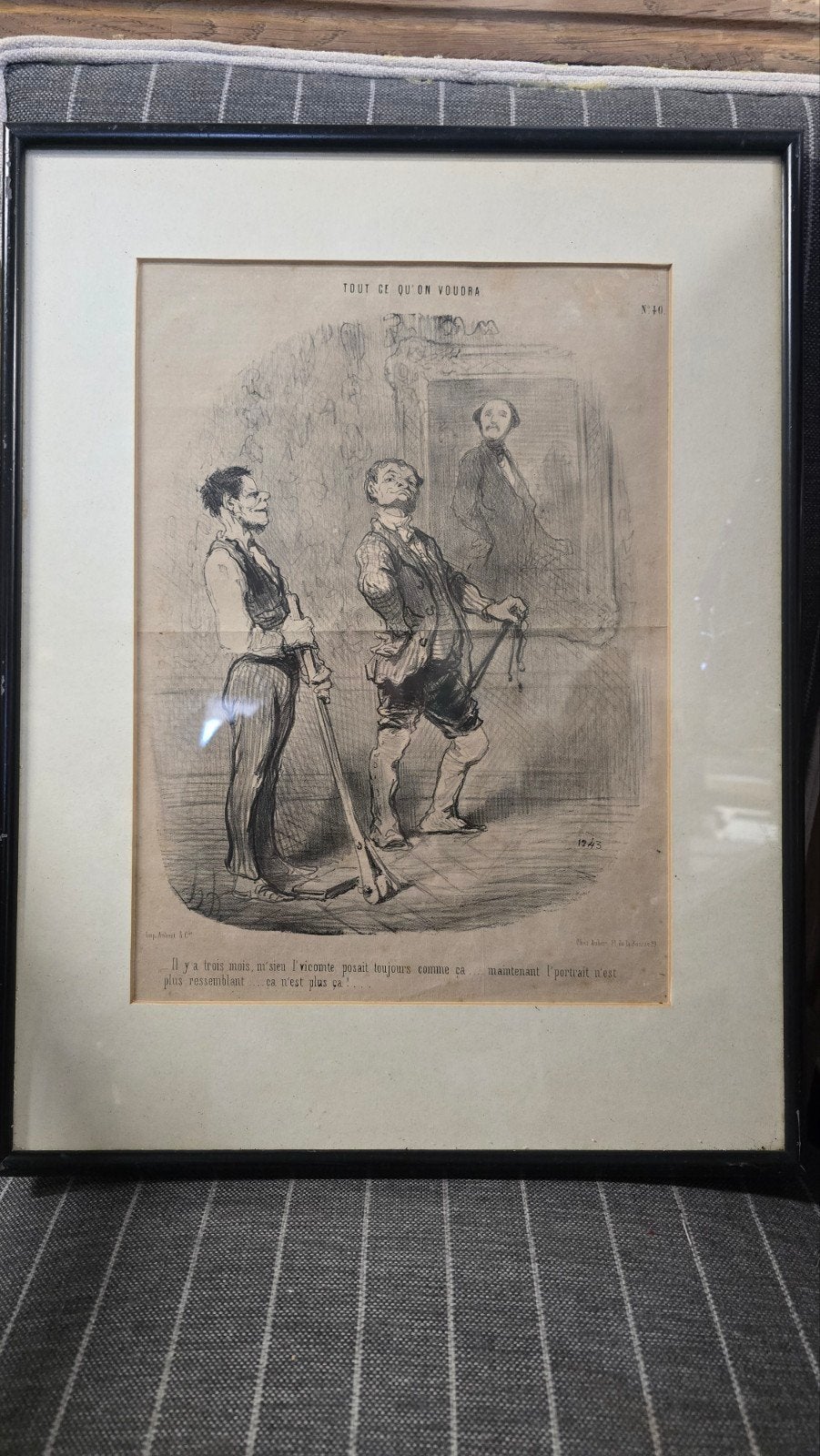 originele 19e-eeuwse litho (steendruk) van beroemde Daumier, Antiek en Kunst, Ophalen of Verzenden