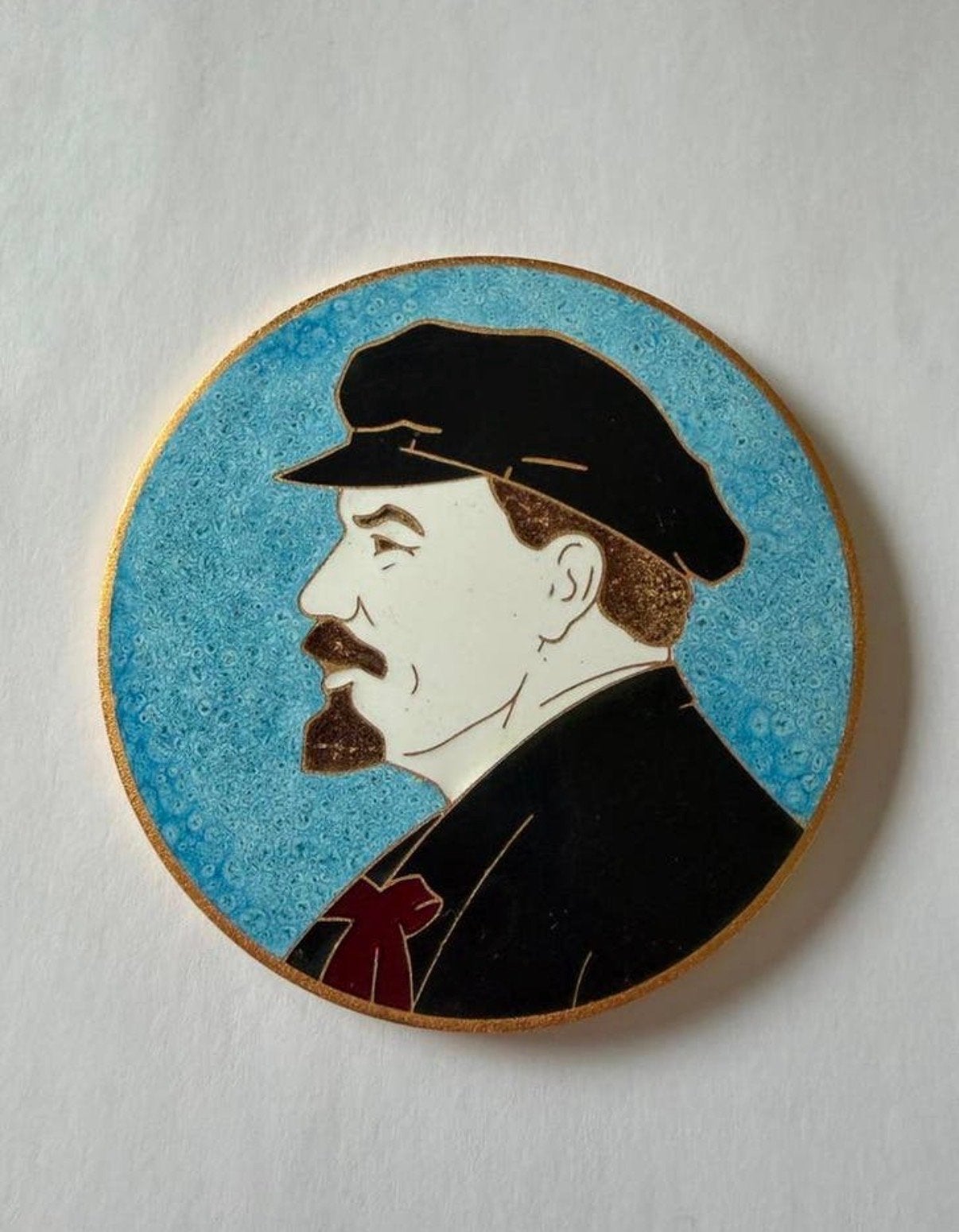 Vintage Geëmailleerde Lenin Muurplaquette - 100ste Geboorted, Antiek en Kunst, Ophalen of Verzenden