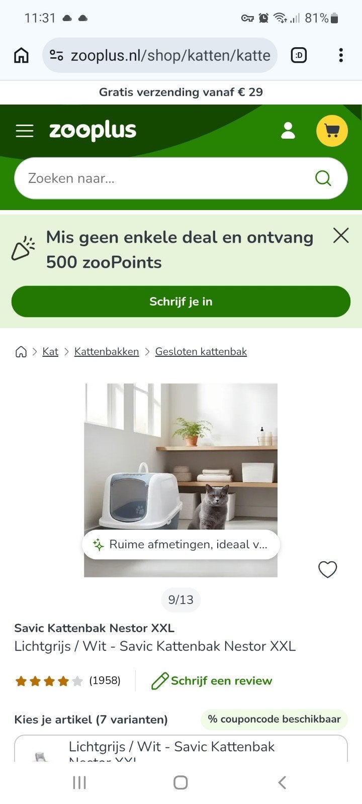 xxl kattenbak, Dieren en Toebehoren, Ophalen of Verzenden