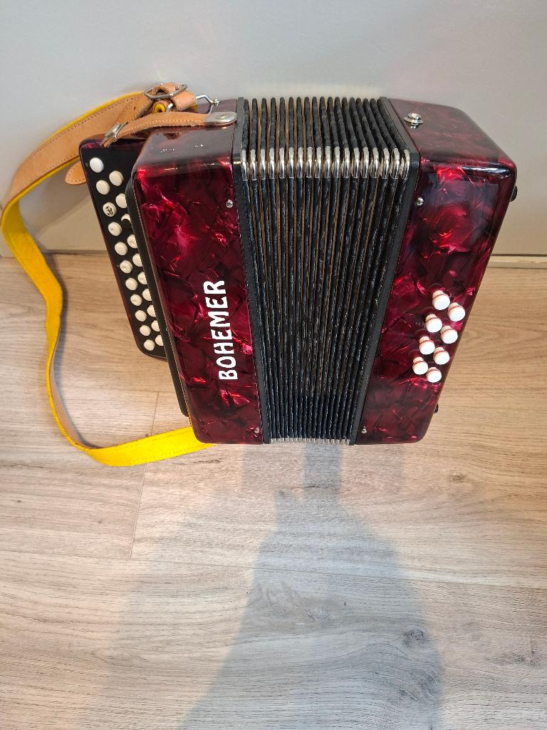 Trekzak Bohemer, Muziek en Instrumenten, Accordeons, Overige formaten, Met koffer, Zo goed als nieuw, Knopaccordeon