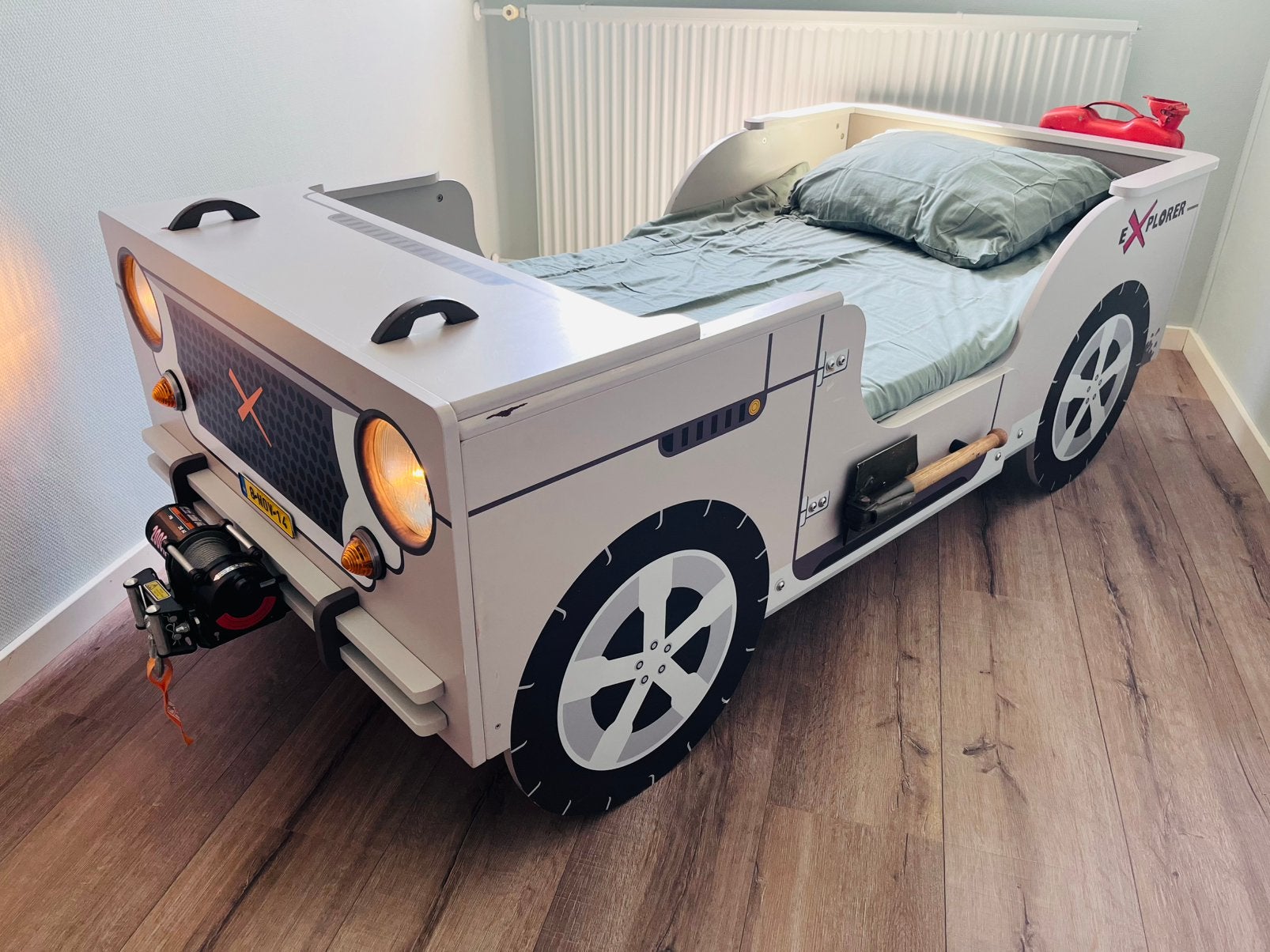 UNIEK BED! Autobed voor kinderen! Met lier en verlichting!, Ophalen, 90 cm, Eenpersoons, Auto