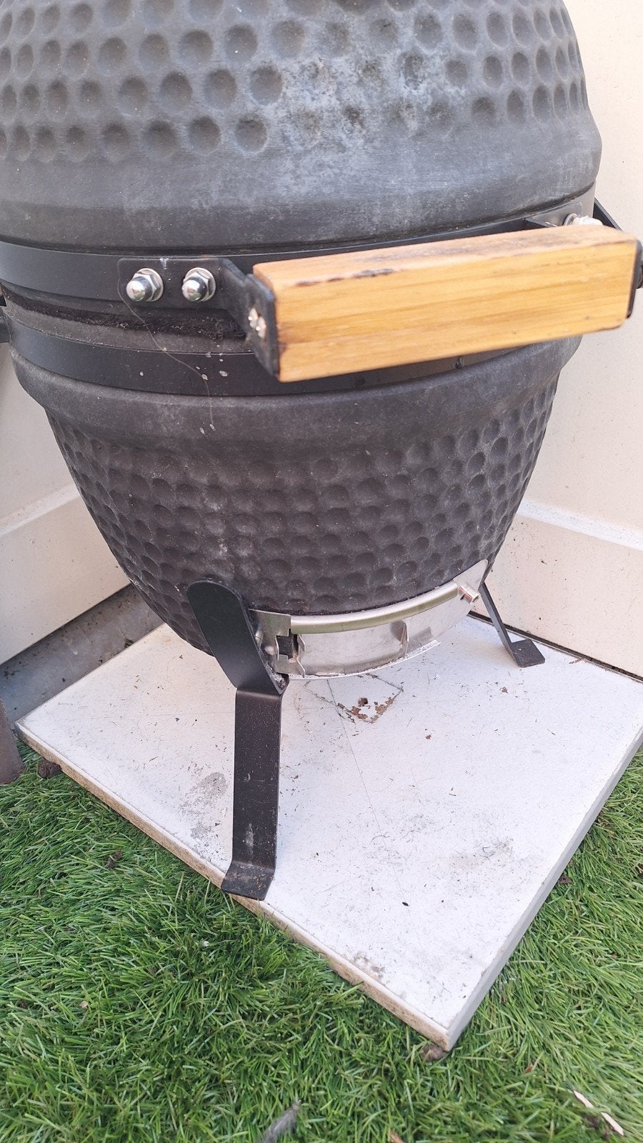 Egg BBQ met thermometer en houten handvat, Ophalen, Zo goed als nieuw, Green Egg