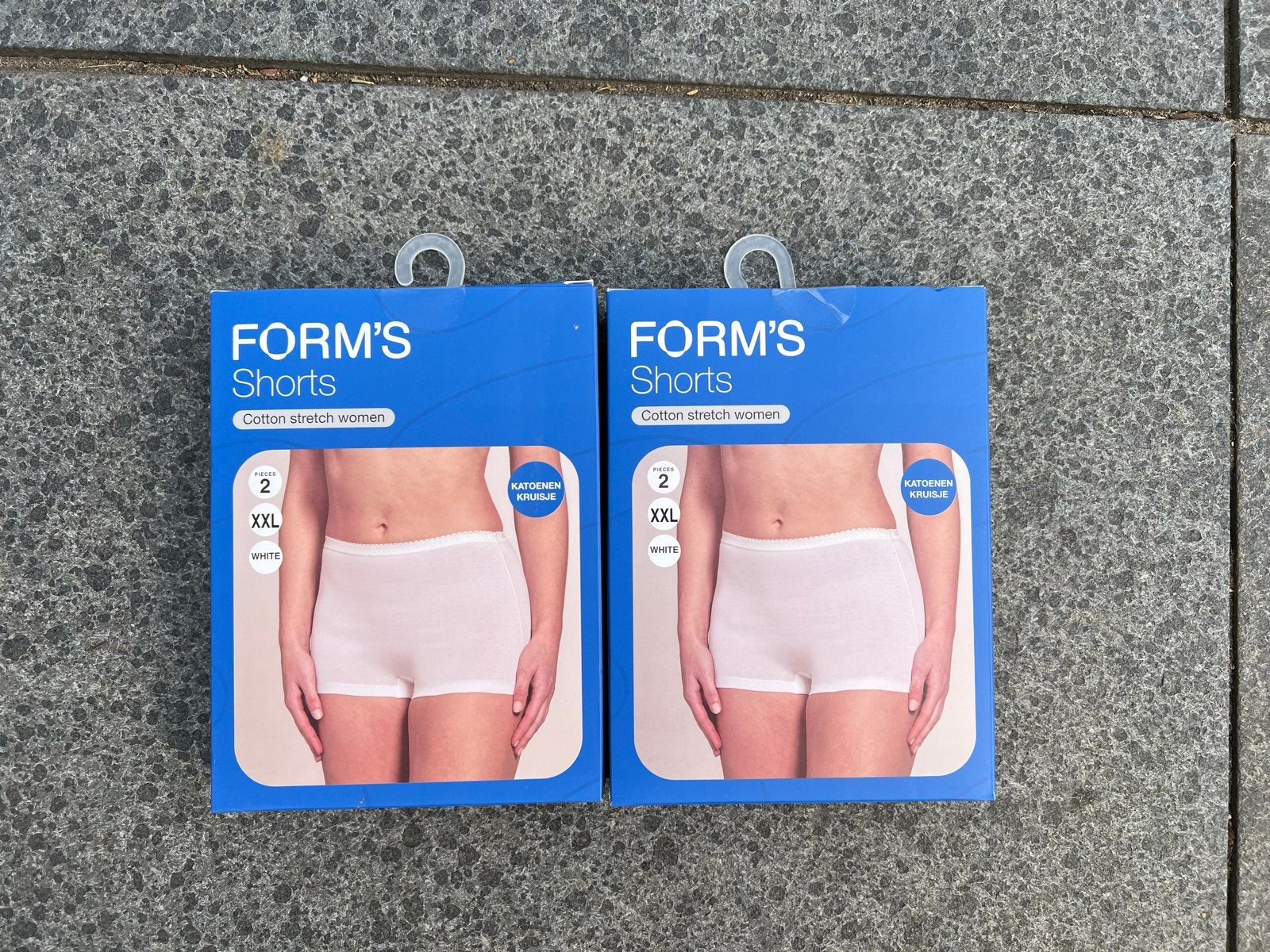 FORM'S Shorts Katoen Stretch Dames - 2 stuks XXL Wit - Nieuw, Ophalen of Verzenden, Wit, Broekje of Short