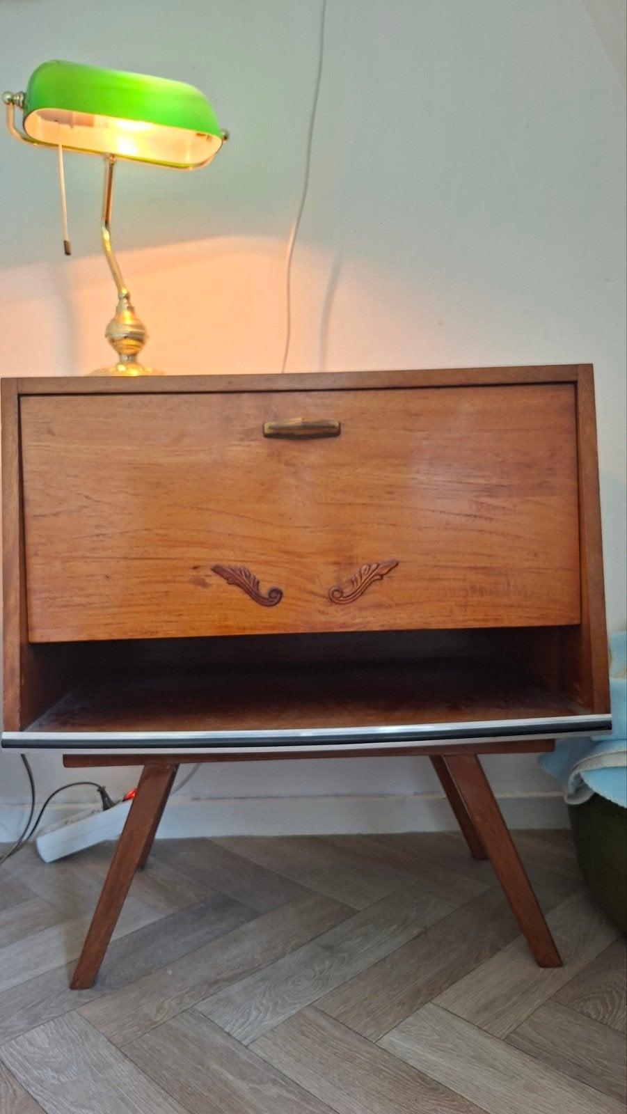 Vintage/retro/jaren 60 houten klepkastje/nachtkastje, Ophalen