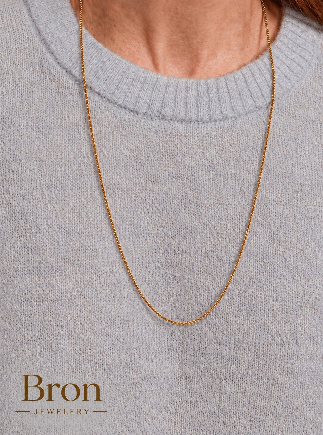 Bron Jewelry 18k Rosé goud Lux Collier 60cm, Ophalen, Verstelbaar, Overige kleuren, Zo goed als nieuw