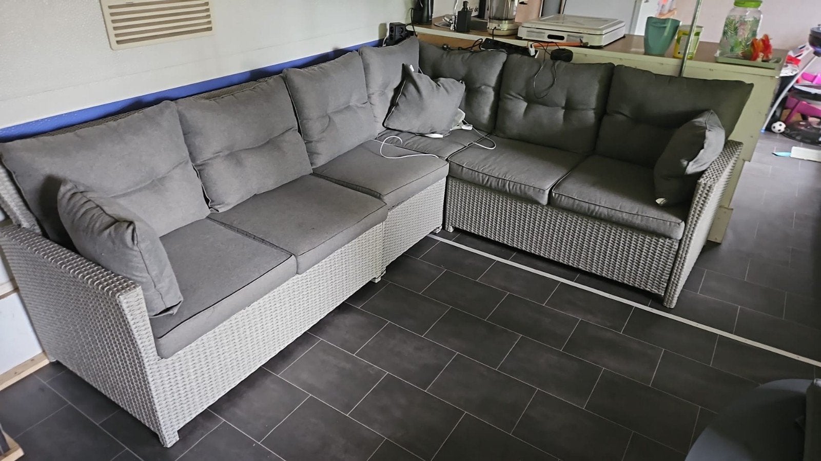 Tuin Hoekbank + krukjes, Tuin en Terras, Tuinsets en Loungesets, Ophalen, Bank