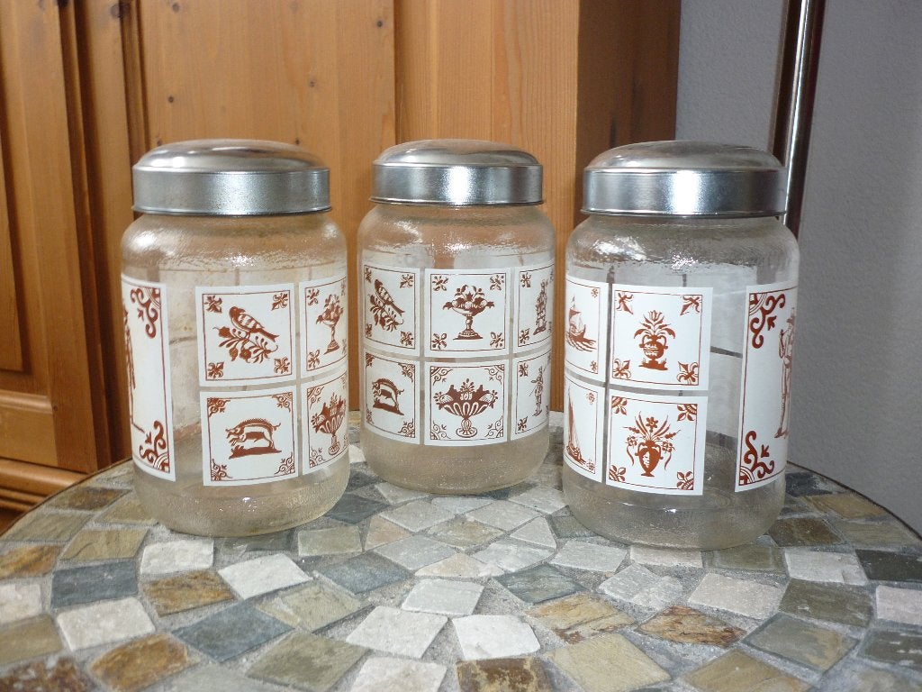 3 retro voorraadpotten, Antiek en Kunst, Ophalen of Verzenden