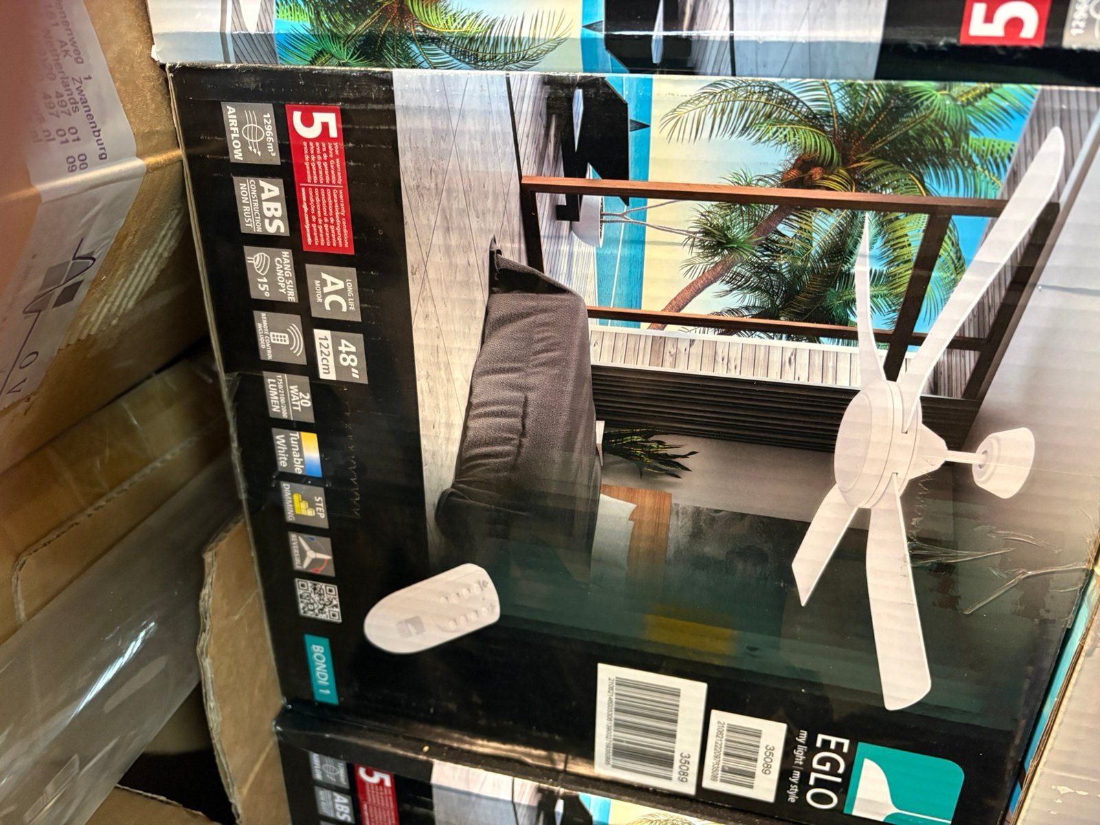 EGLO BONDI 1 Plafondventilator met LED Verlichting, Witgoed en Apparatuur, Ventilatoren, Ophalen, Ventilator met afstandsbediening