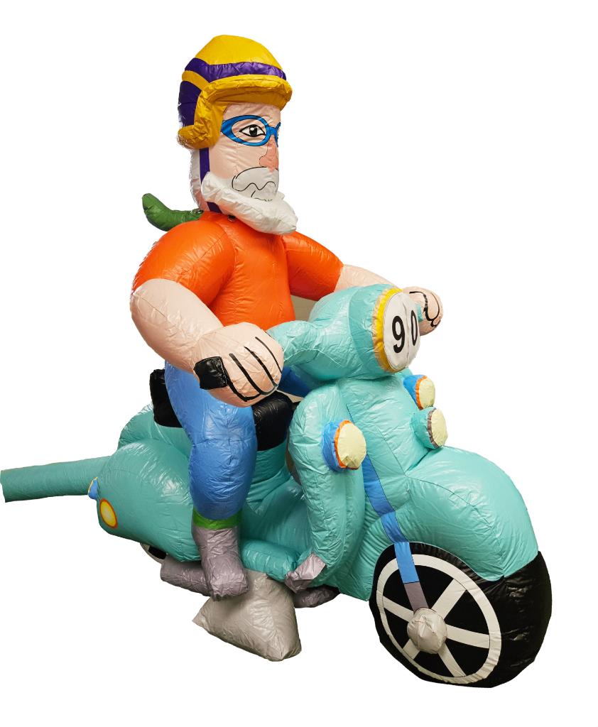 abraham/opa/jarige man op motor scooter opblaasbaar te huur, Ophalen, Zo goed als nieuw, Abraham of Sarah