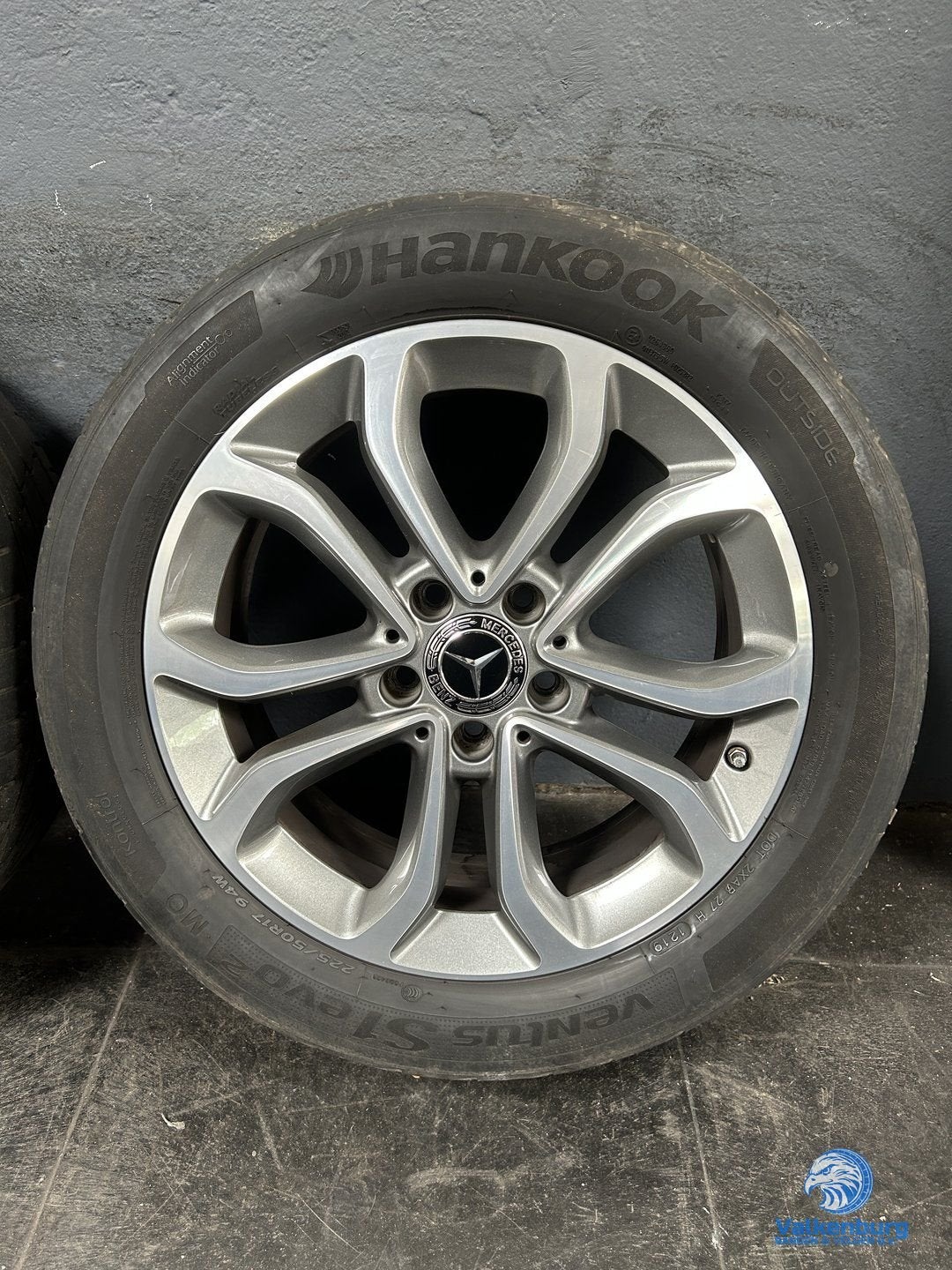 7mm! Originele Mercedes C klasse W205 17 inch breedset antra, Gebruikt, -, -, Banden en Velgen