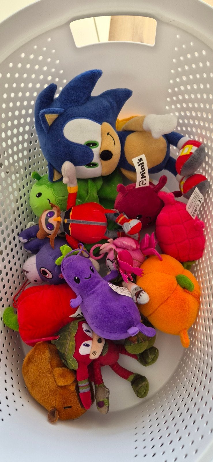 Diverse knuffels, waaronder Sonic en groente/fruit Minis, Kinderen en Baby's, Ophalen, Overige typen