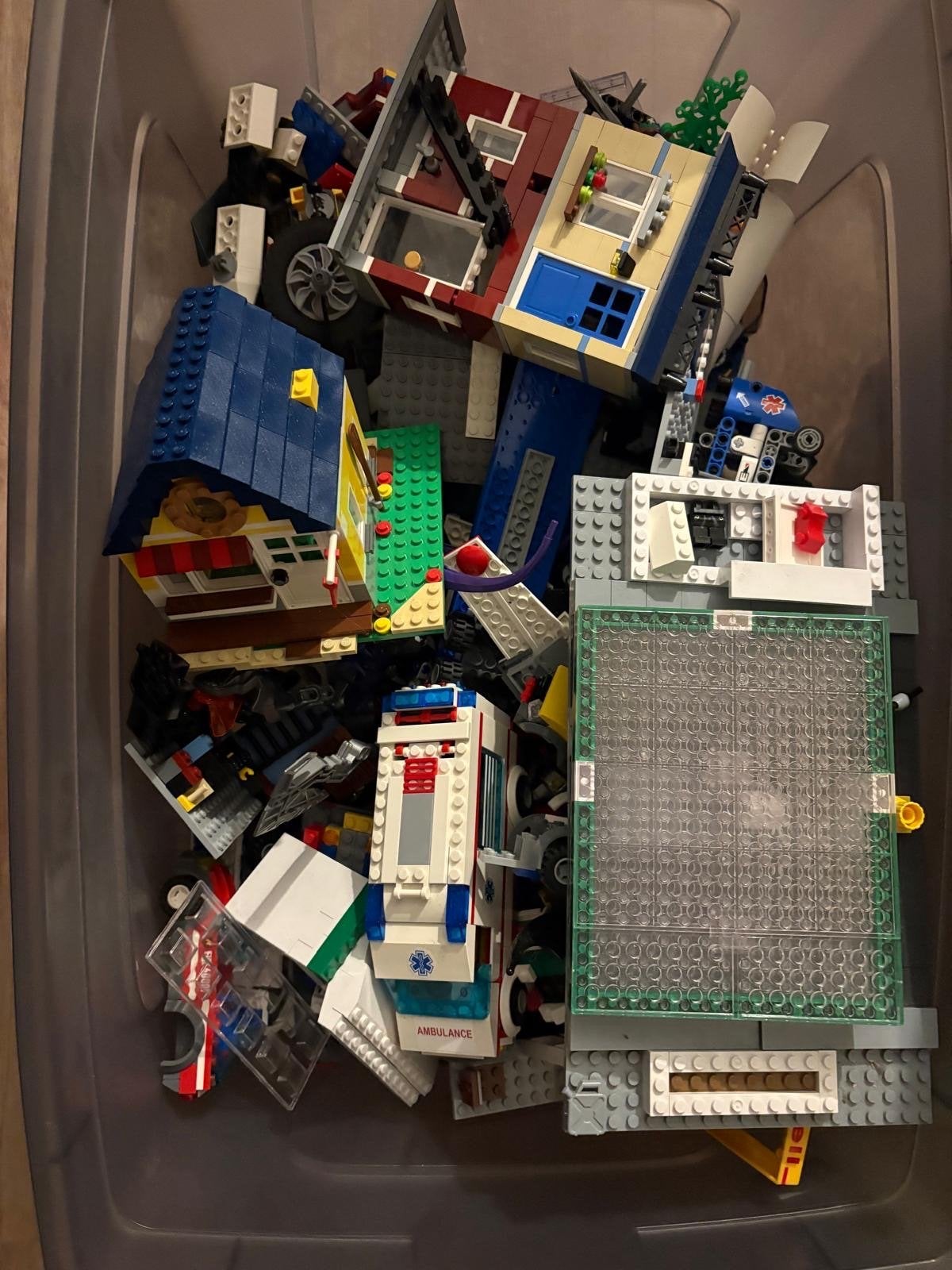 Lego in 1 bak. - Doe een goed bod!, Ophalen, Gebruikt, Lego, Losse stenen