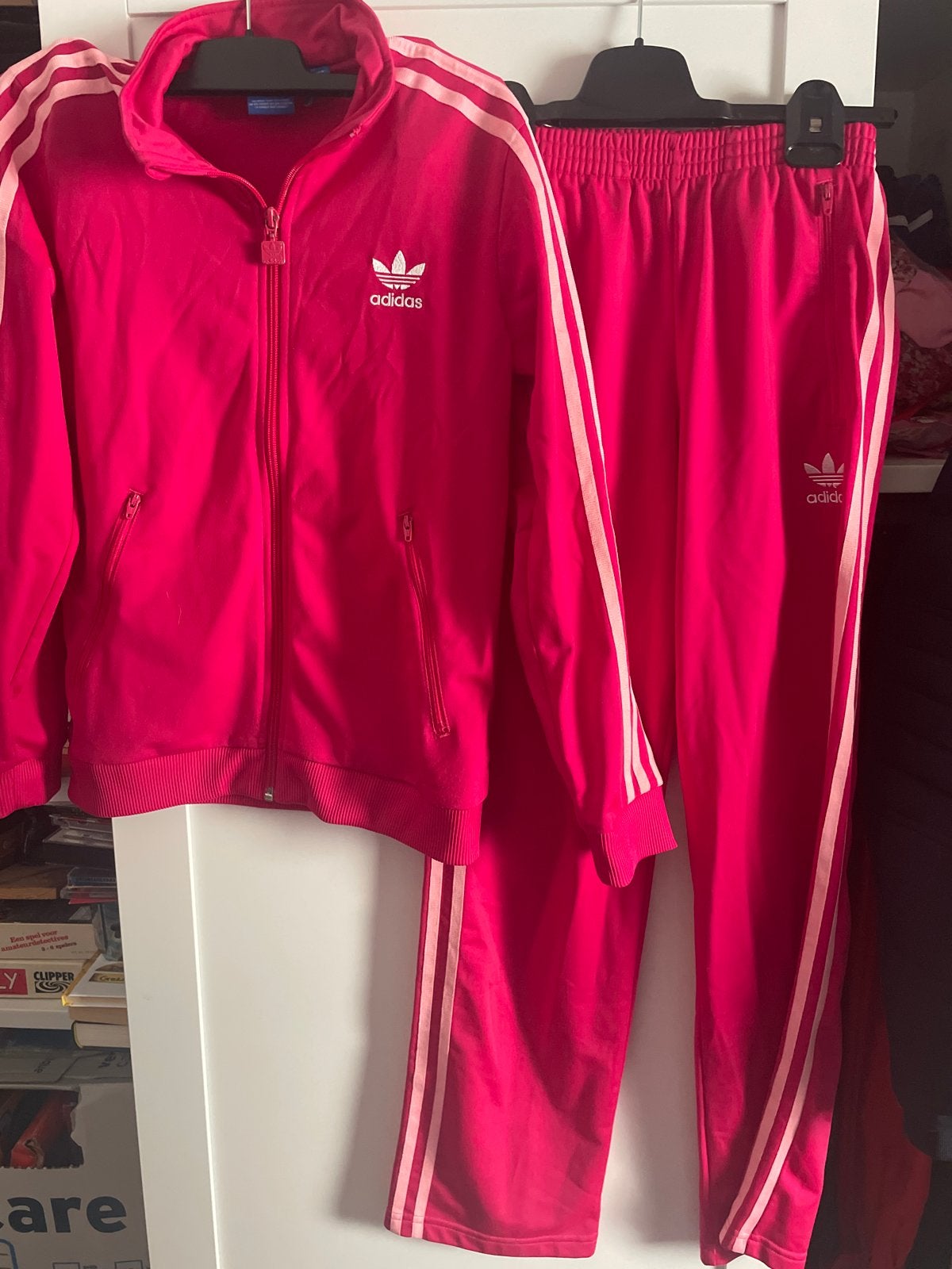 Roze Adidas Trainingspak - Maat 152 (11-12 jaar), Ophalen of Verzenden, Zo goed als nieuw, Roze, Overige typen