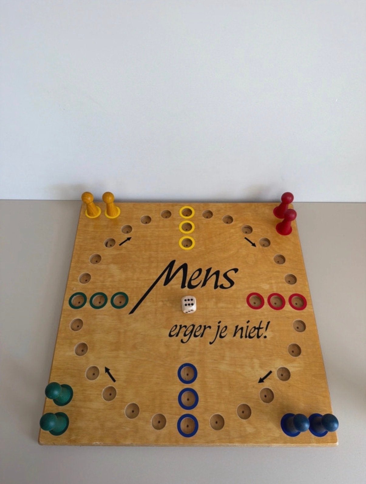 Mens erger je niet! - Houten bordspel, Drie of vier spelers, Ophalen, Gebruikt