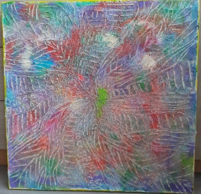 schilderij abstract, Antiek en Kunst, Ophalen